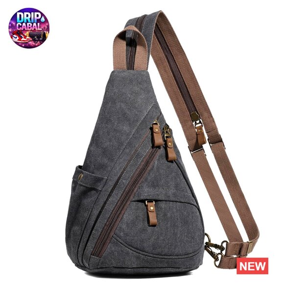 Canvas Sling Bag Crossbody Backpack Casual Daypack Water Resistant main image 7